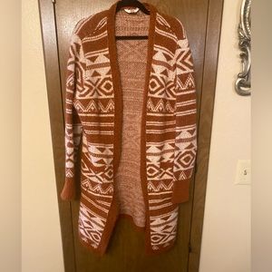 No boundaries, tribal print open cardigan long xxl